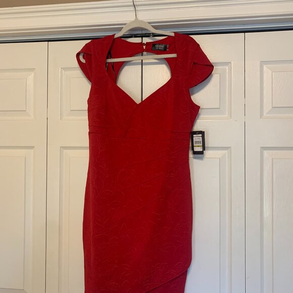 Guess Dress Belle Crimson Red Size 14 NWT - Picture 1 of 13